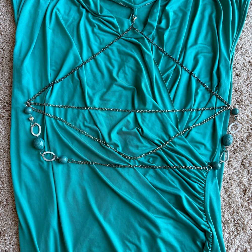 Carpe Diem Women’s Elegant Teal Size L Dress Glam Party *Missing Size Tag* - Picture 3 of 7
